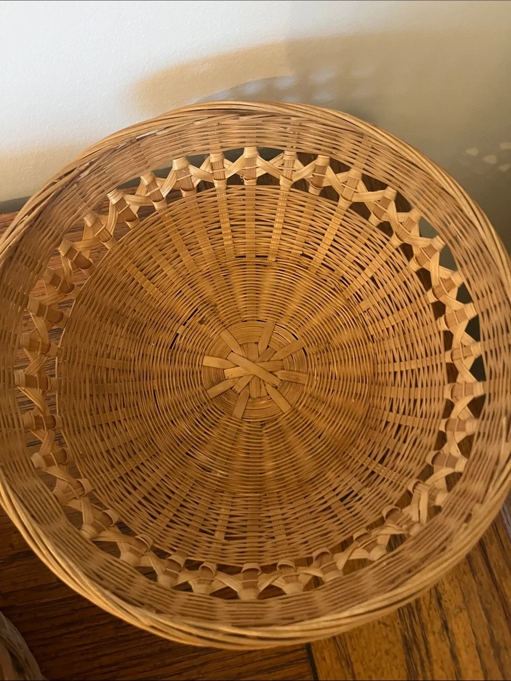 Three Woven Decorative Baskets - Natural Brown Rattan